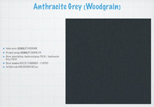 Load image into Gallery viewer, uPVC D-Quadrant, Bead, Fillet, Tri-Quad, Hollow Chamber Strips, D-Section & Edge Fillet Trims. Anthracite Grey Woodgrain Decor Renolit Exofol FR/FX Laminated Foil.