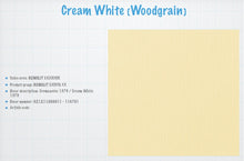 Load image into Gallery viewer, uPVC D-Quadrant, Bead, Fillet, Tri-Quad, Hollow Chamber Strips, D-Section & Edge Fillet Trims. Cream White Woodgrain Decor Renolit Exofol FR/FX Laminated Foil.