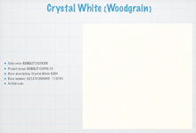 Load image into Gallery viewer, uPVC D-Quadrant, Bead, Fillet, Tri-Quad, Hollow Chamber Strips, D-Section & Edge Fillet Trims. Crystal White Woodgrain Decor Renolit Exofol FR/FX Laminated Foil.