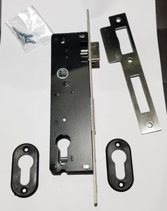 LDH Protector Series Hinged Door Mortise Lock Gear F/22/35-85-8mm (L240mm) w/Black Rossette Covers (Made in EU).