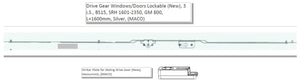 MACO (#224176) Sliding (CS) Espagnolette Lock Drive Gear (15mm Backset) PZ 200mm L1600mm (1kg).