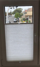 Load image into Gallery viewer, Honeycomb 100% Block Out Blinds. Plastic Clips placed on the top &amp; bottom glazing/glass stop beads for manual operation. Framed using a 5mm rebate depth with a 17mm wide edge. Integral Blinds Uv 2.0 | SHGC; 0.18 &amp; Rw 27-50dB. 30mm, 33mm, or 37mm DGU which are manually operated or remote control operated (AAA batteries).
