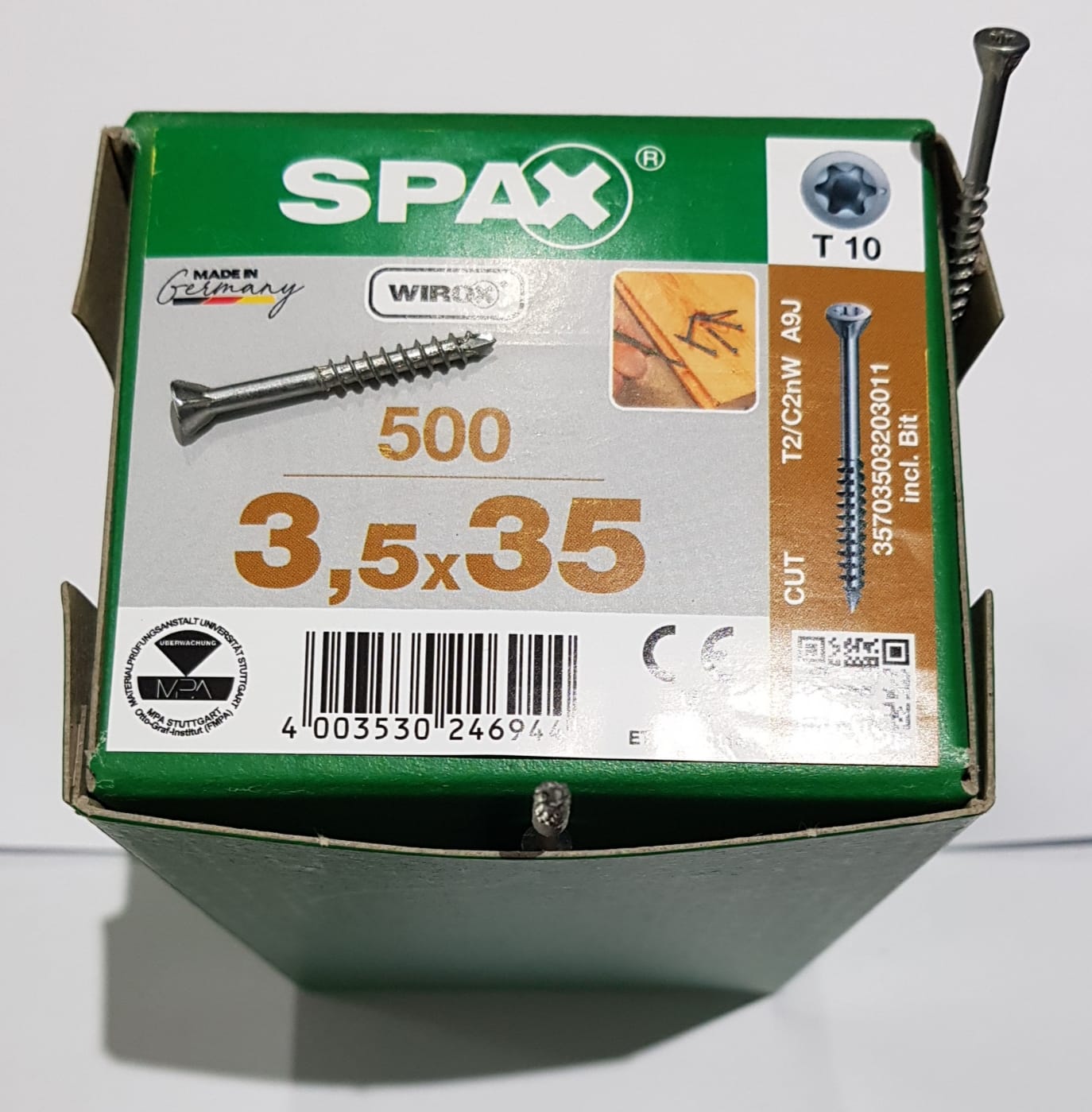 SPAX (3.5x35mm) (Indoor Flooring | Solid Hardwood Zinc Screws) Partial Thread w/Ribs (TX10) (x500pcs).