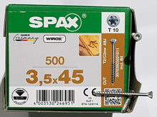 Load image into Gallery viewer, SPAX (3.5x45mm) (Indoor Flooring | Solid Hardwood Zinc Screws) Partial Thread w/Ribs (TX10) (x500pcs).