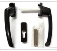 Load image into Gallery viewer, MACO Harmony Black SKB/PSK (Tilt &amp; Slide) In/Out Handle Set w/Spindle Kit 73mm (RAL 9016).