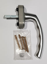 Load image into Gallery viewer, HOPPE Luxembourg Tilt &amp; Turn (TT) Luxembourg Aluminium Silver Non-Key Window Handle (35mm Spindle w/Screws Kit) Alloy (F1) Squared-Base Shape.