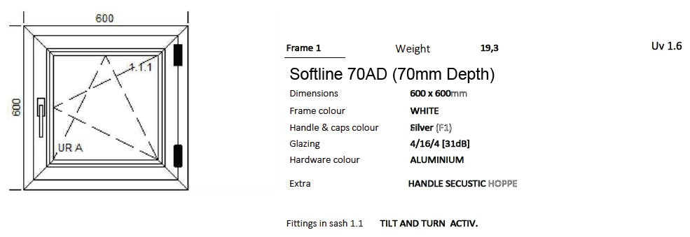 VEKA Softline 70AD Effect Line Double Glazed Tilt & Turn Awning Sliding Tilt Inwards Windows.