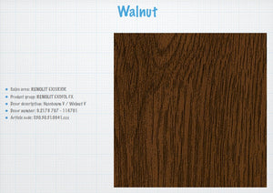 uPVC D-Quadrant, Bead, Fillet, Tri-Quad, Hollow Chamber Strips, D-Section & Edge Fillet Trims. Walnut V Woodgrain Decor Renolit Exofol FR/FX Laminated Foil.